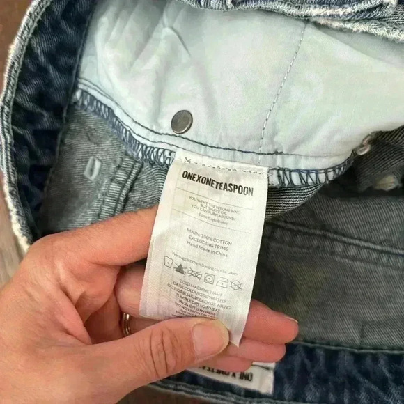 One Teaspoon High Waisted Denim Fitted Skirt - Picture 12 of 12